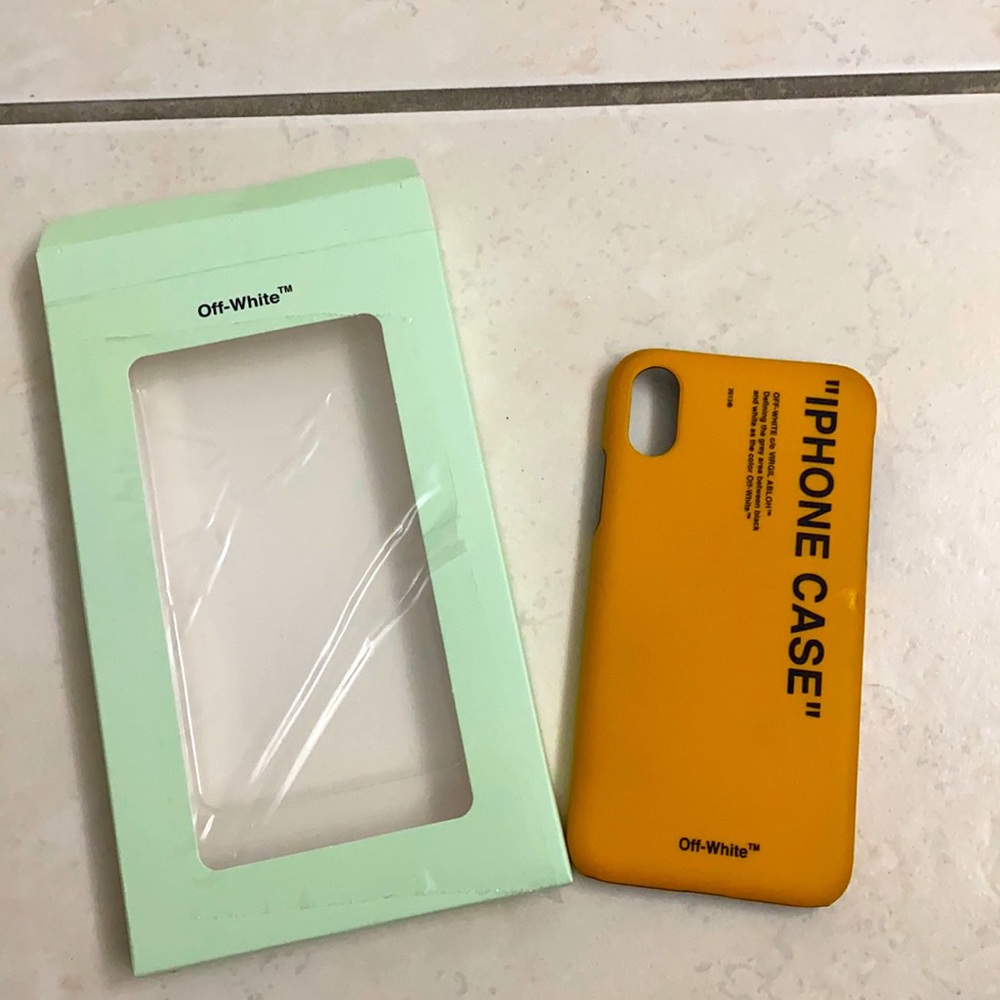 Off-white iPhone X case yellow